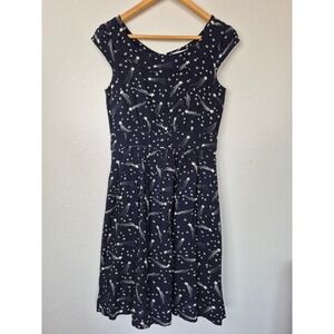 Emily and Fin Shooting Star Celestial Print Fit&Flare Dress Size Medium